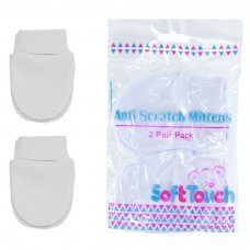 P110-W: White 2 Pack Anti-Scratch Mittens